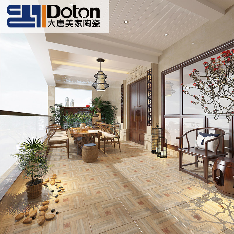 American country cobblestone balcony brick 400X400 balcony courtyard outdoor tile Vintage brick tile floor tile