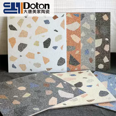 Color terrazzo tile 600X600 living room dining room storefront non-slip wear-resistant floor tile floor tile antique