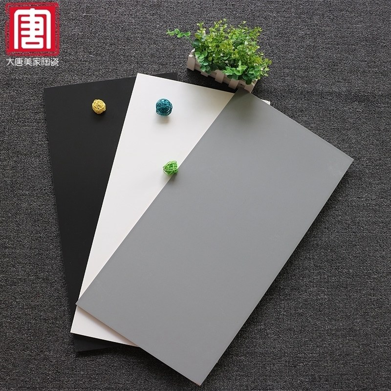 Black and white gray solid color antique tiles 300*600 kitchen bathroom tiles non-slip wear-resistant floor tiles wall tiles