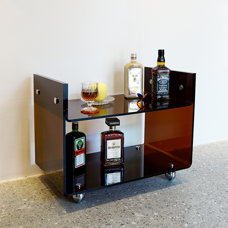 Pressure cart in designer mobile bookshelf bar restaurant minimally modern plastic frame sofa side