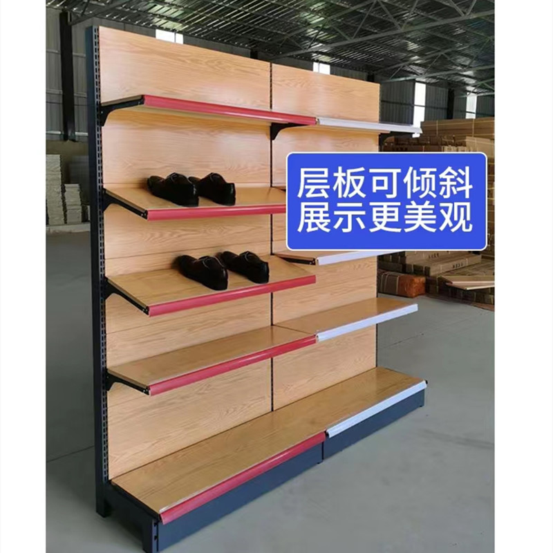 Thickened high-grade wood grain supermarket shelves mother and baby maternity and baby store display racks Hong Kong imported food boutique display racks