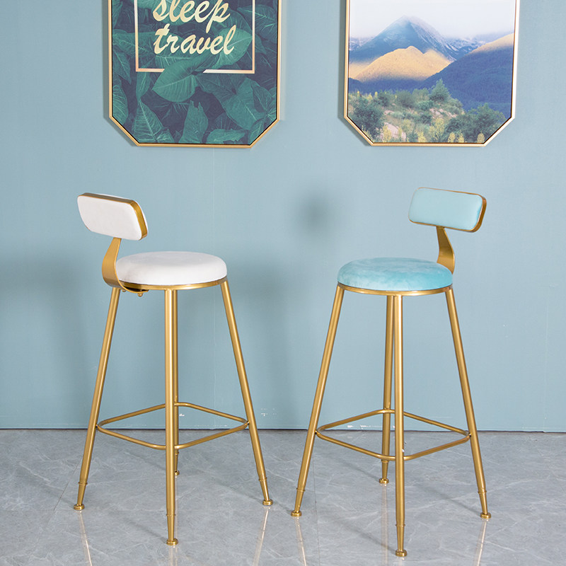 Nordic ins bar chair bar table chair simple fashion bar milk tea chair modern backrest high stool net red bar stool