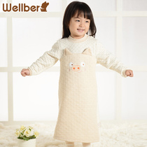 Wilberu cotton baby nightgown Baby boy pajamas Newborn toddler girl bathrobe boy autumn and winter