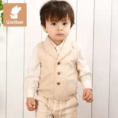 Wilberu cotton boys and girls baby vest vest children baby warm female treasure waistcoat spring and autumn thin section