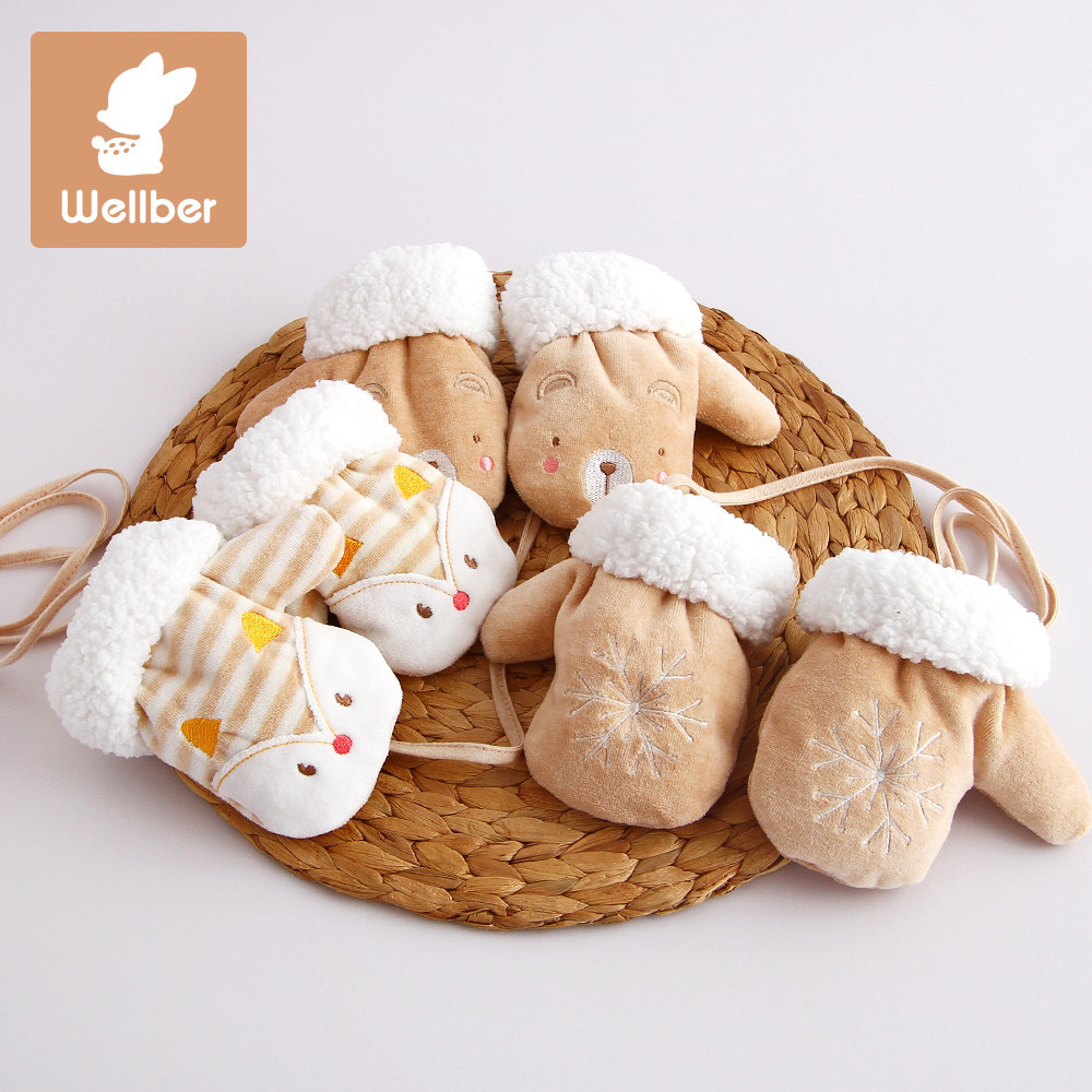 Winter warmth gloves children baby baby girl child boy boy young child gloves 1-3 years old