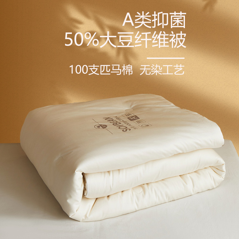 Class A 100 antibacterial full cotton 50 Soybean Fiber Quilt by Core Spring and Autumn Thickened Double Warm Winter Quilt
