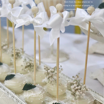 Wedding Dessert Terrace Decoration Rod candy Round wood lollipop Bow Tie series