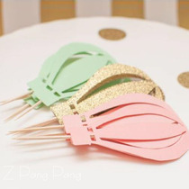 Cake decoration balloon hot air balloon cloud toothpick flag dessert table birthday party plug-in