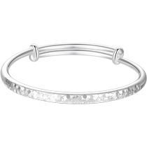 Mengjinyuan Pure Silver S990 Bracelet Womens Young Style Crushed Ice Push-Pull Silver Bracelet Ring Ring for Girlfriend Gift