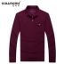 Yibangnu 2018 xuân hè nam mới ve áo sơ mi nam áo thun dài tay nam Áo thun cotton cỡ lớn giặt cotton polo nam Polo