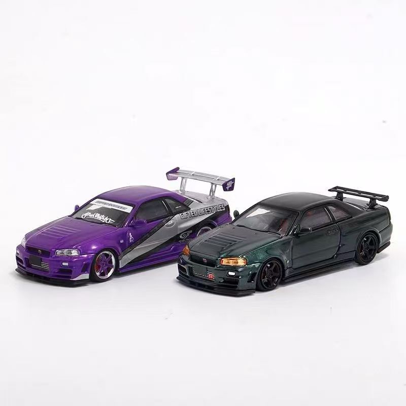 Fuji 1:64 Skyline Gtr R34 Nismo Z-Tune Electroplated Alloy Car Model Fuji 1:64 Skyline Gtr R34 Nismo Z-Tune Electroplated Alloy Car Model