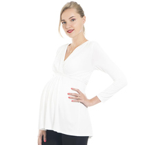 European and American pregnant women V-neck pregnancy clothes tops work clothes shirt mid-sleeve trendy hot mom original design sweater