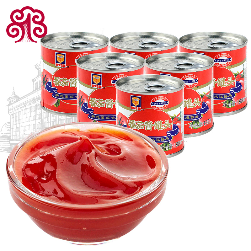 Merinese ketchup 198g * 6 cans of head bottle clothing Home fries pizza Xinjiang Tomato Sauce Chaux Shanghai Specie
