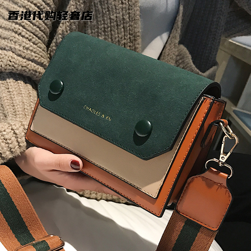 French official flagship small crowdsourcing frosted leather small square bag 100 lap single shoulder bag wide shoulder strap retro diagonal satchel