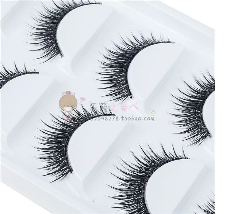 Mua 2 keo dán Trang điểm nude tự nhiên Lông mi giả dày chéo thực tế cộng với lông mi giả dài cứng cuống TS006 keo dán kích mí