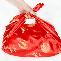 Red wrapping cloth for marriage wedding supplies high-grade Bride wedding satin love basin red cloth