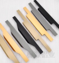  Light luxury minimalist cabinet wardrobe edge banding handle F thumb aluminum alloy edging milling type 18 plate milling type handle