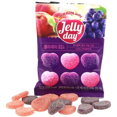 Корея Jellyday haoli VC Fruit Fruit Floquin Fudge Grape Mango Mango Apple Apple QQ Sweet 63G