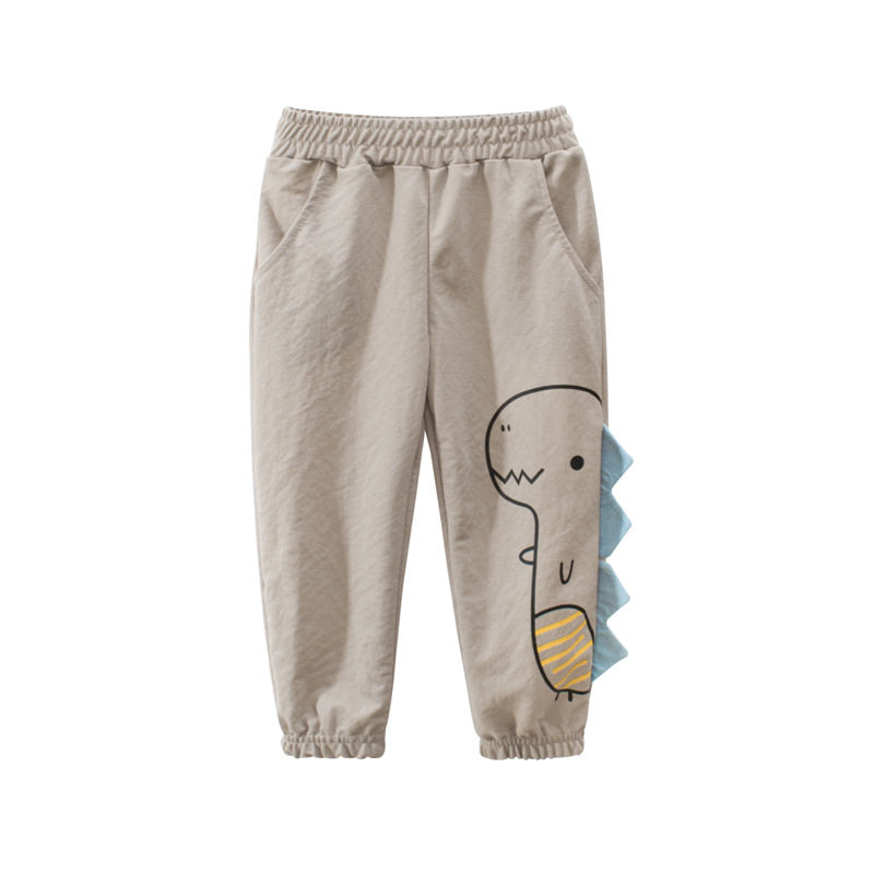 Children's Mosquito Pants 2022 Summer New Dinosaur Print Boys' Casual Trousers Thin Korean Style Stretch Sports Pants