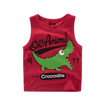 2020 Korean childrens vest boys cotton female baby base shirt sleeveless T-shirt cotton childrens summer sweatshirt