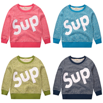 Childrens baby color sweater Spring and Autumn new childrens clothing girls boys long sleeve shirt baby T-shirt pullover