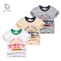Baby short-sleeved T-shirt 2020 Summer new boys childrens dress childrens letter coat girl half-sleeve sweatshirt Korean version