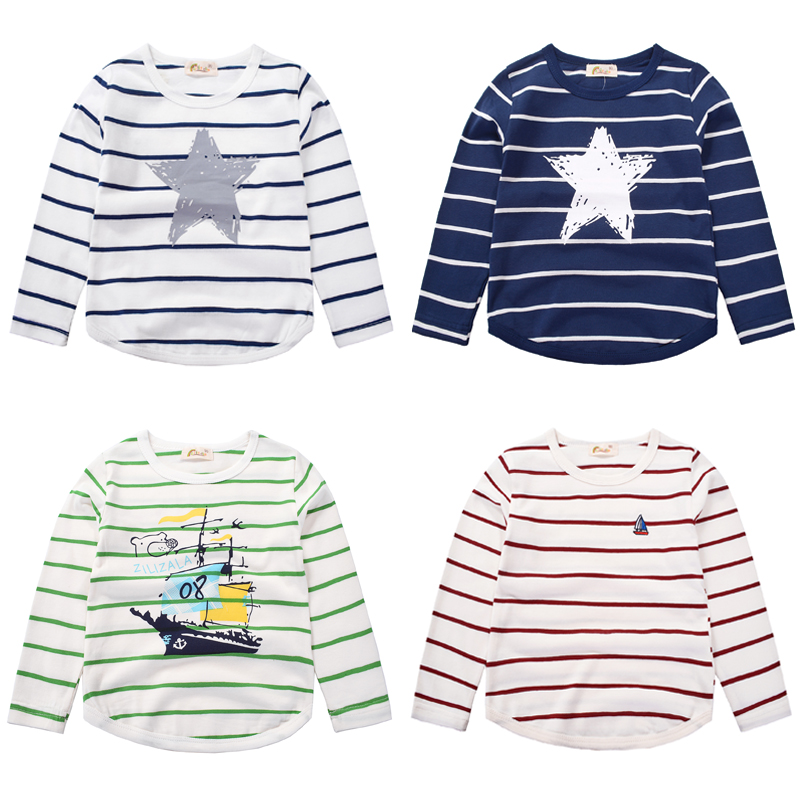2022 Spring and Autumn Boys' Long Sleeve T-Shirts Children's Baby Bottoming Shirts Girls' Tops T-shirts Children's Pullovers Trend