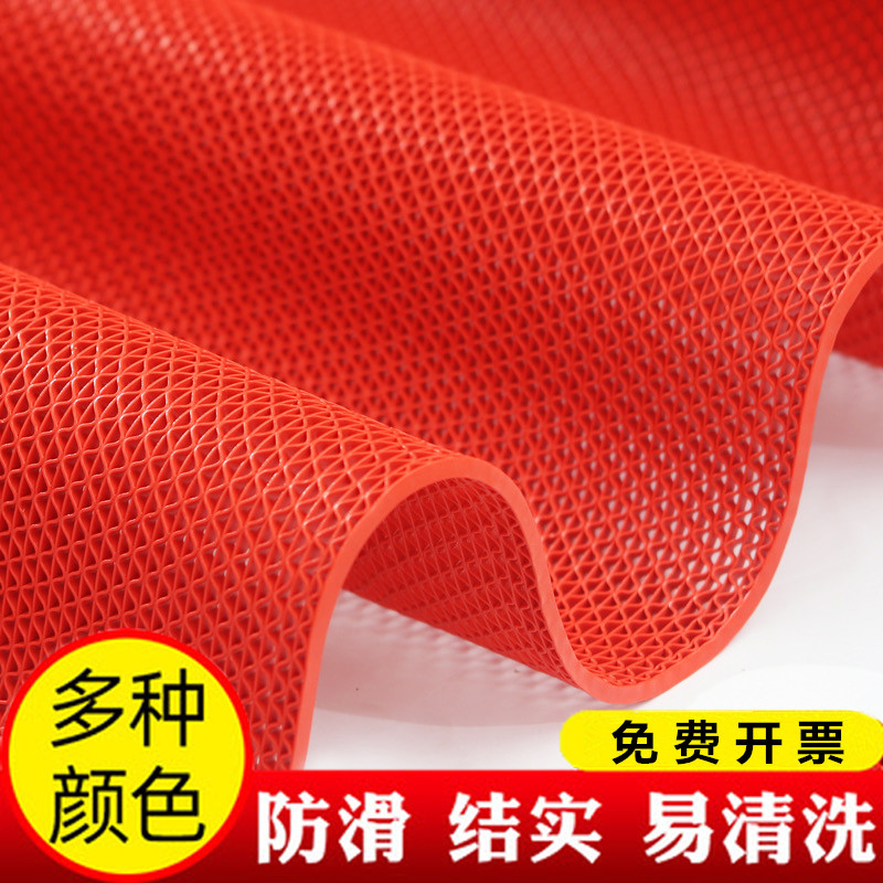 Anti-slip PVC plastic rug waterproof hollowed-out door cushion Dressing Room Toilet Kitchen S Type Mesh Bathroom Ground Mat