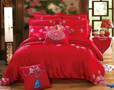 Jin No Yishijia high-end wedding big red embroidery bedding bedding four-piece new product promotional price