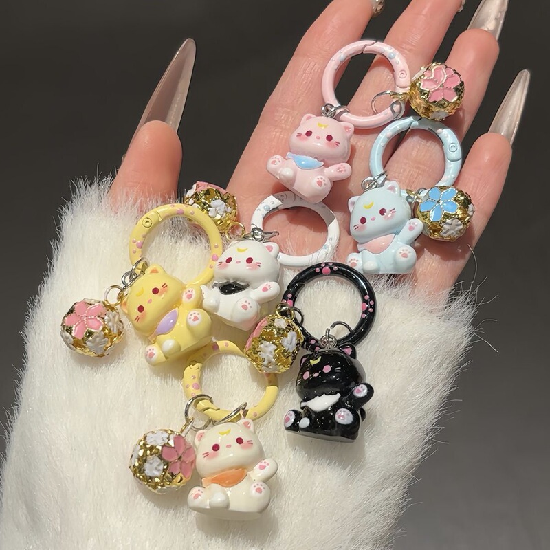 Drumbell K04 Cat Cartoon Keychain Student Backpack Cute Pendant Girl Bag Accessory Jewelry Best Friend