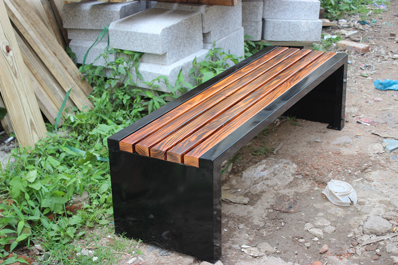 Outdoor Park Platoon Chair Solid Wood Row Chair Bathroom dressing room Strip Bench Steel Wood Stainless Steel Strip Bench Change of shoes Long stool