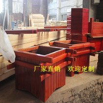 Custom outdoor flower bed anti-corrosion wood flower box carbonized wood flower pot Plastic wood wooden flower pot vase outdoor flower pot flower bed