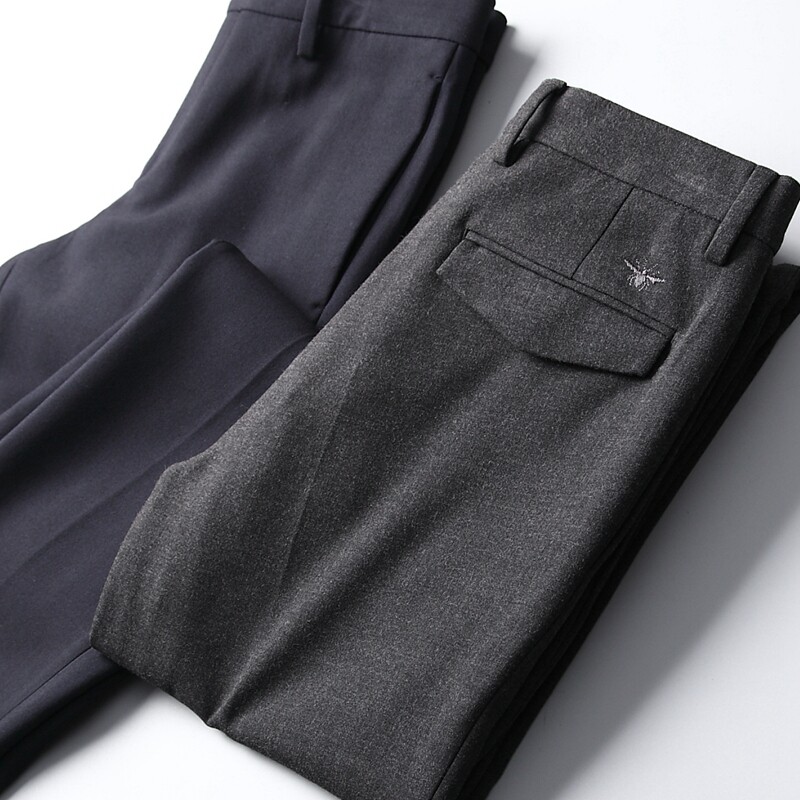 Deep octave winter to pay tribute to classic Italian business men's fashion silk Modale Thickened Business West Pants Men