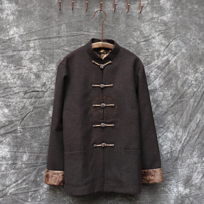 Winter new disc buckle Tangclothing cotton padded jacket in Chinese style disc buckle thickened cotton clothes jacket Old-aged warm cotton clothes Hanfu