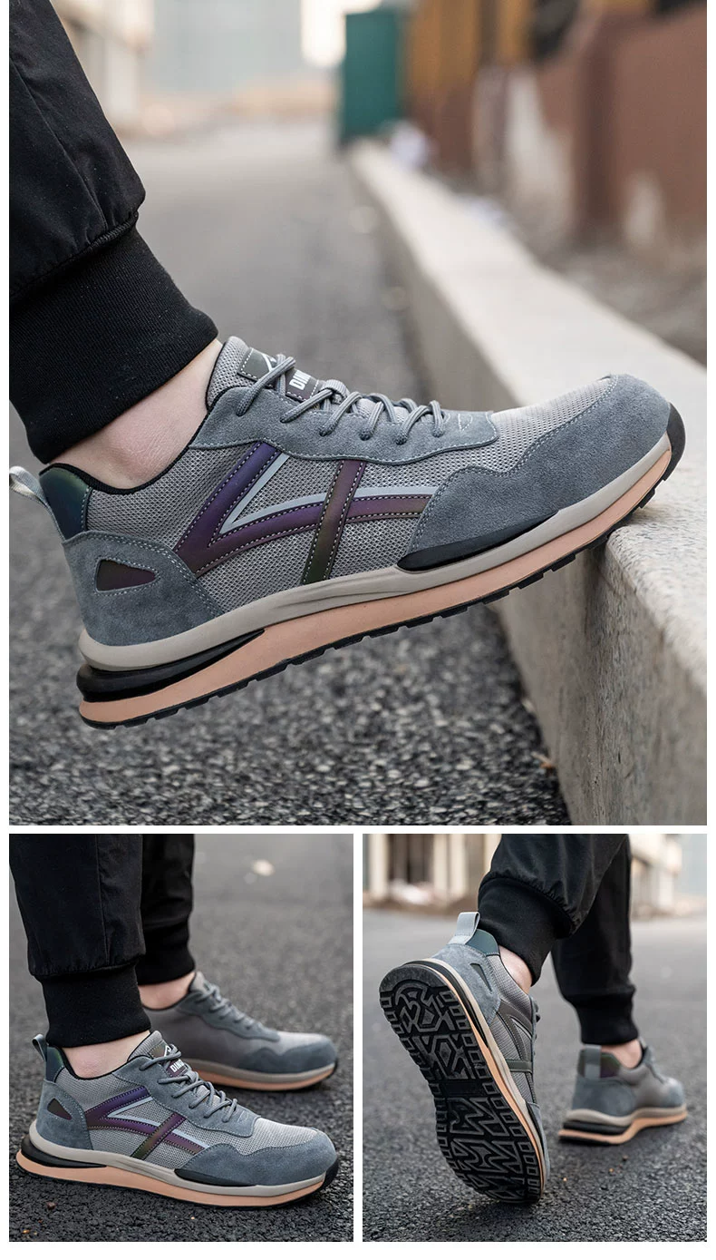 Labor protection shoes for men, safe winter lightweight work shoes, anti-smash and anti-puncture construction site shoes with steel plate and steel toe for men