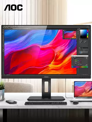 AOC U27P2C 27 inch 4K monitor IPS computer 65W fast charge Type-C interface Office drawing photography HD LCD 32 desktop notebook display spin