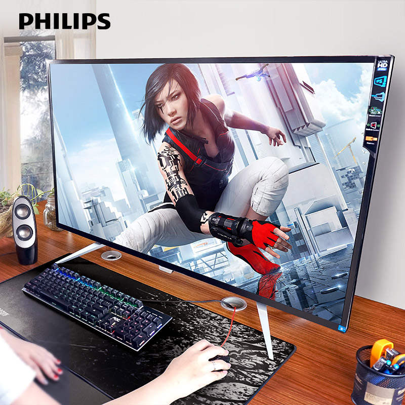 Philips 43-inch 4K computer monitor BDM4350UC e-sports game IPS HD screen computer design retouching professional photography built-in speaker 10 7Bit can split the screen wall