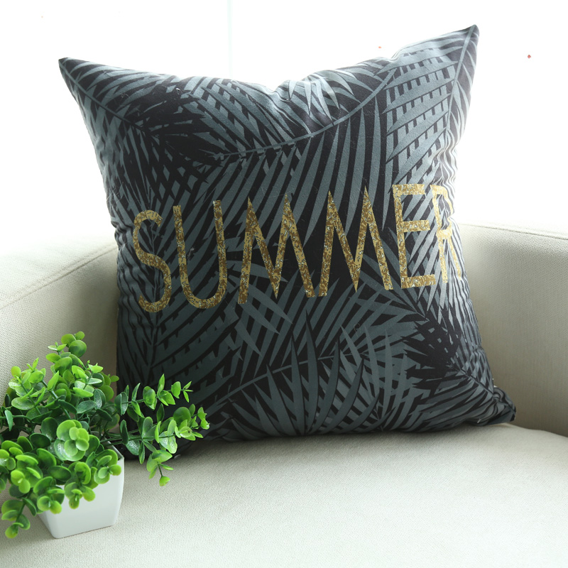 Vàng đen đơn giản hiện đại mùa hè gối đệm sofa gối dứa hình học gối gối đệm gối tựa lưng sofa cao cấp
