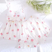 Bộ đồ ngủ nữ Summer Cotton hai mảnh Sexy Sling Ngực Pad Set Dịch vụ tại nhà Ngọt ngào dễ thương Set mùa hè - Giống cái