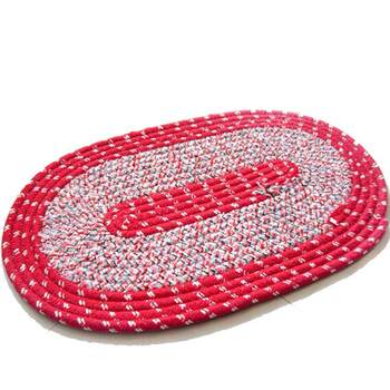 Egg-shaped oval cotton woven thread kitchen floor mat