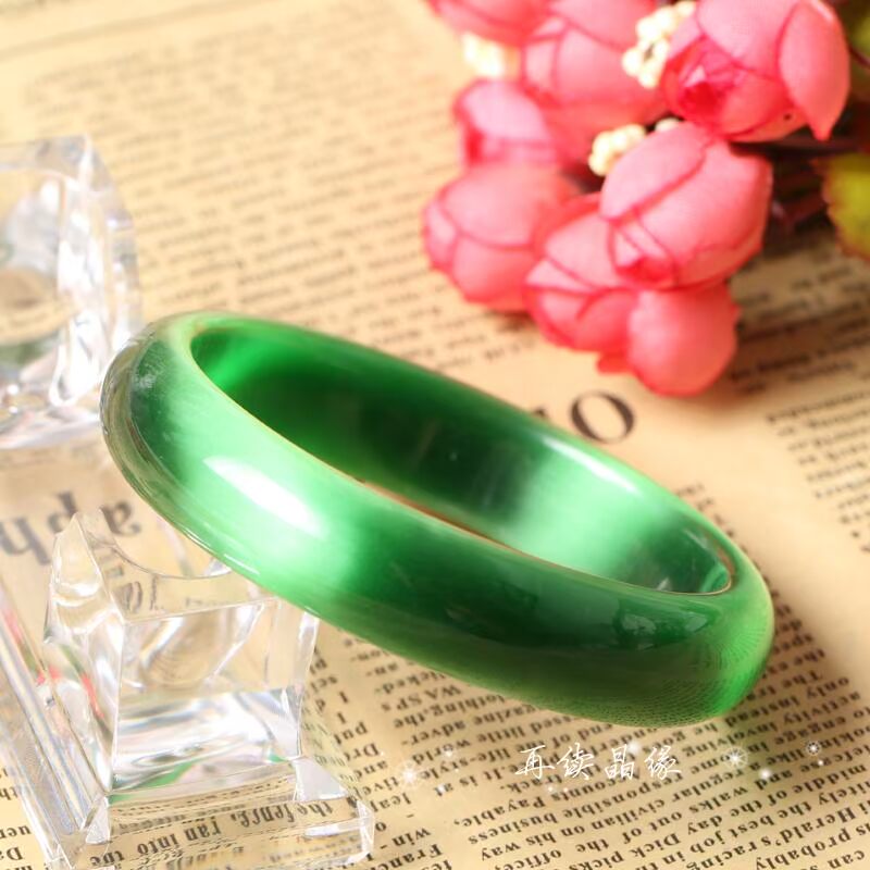 Vòng tay Opal Vòng tay chính hãng Ngọc lục bảo Xanh lục Vòng tay bốn chiều Phụ nữ thời trang tùy chọn vòng tay bạc nam