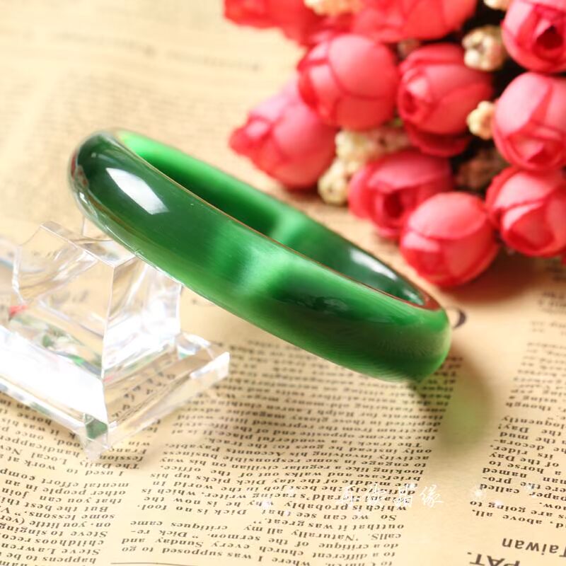 Vòng tay Opal Vòng tay chính hãng Ngọc lục bảo Xanh lục Vòng tay bốn chiều Phụ nữ thời trang tùy chọn vòng tay bạc nam