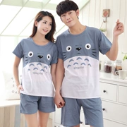 Mùa hè mới cotton vài bộ đồ ngủ ngắn tay phù hợp với nam và nữ phục vụ phim hoạt hình giản dị XL