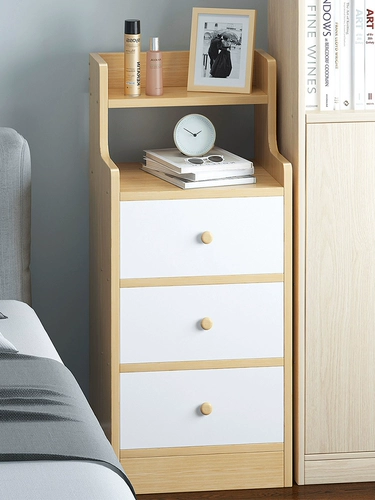 Прикроватная тумбочка для спальни, простая современная аренда, шкаф для хранения, стеллаж для хранения сэндвичей, узкий шкаф, прикроватная тумбочка в кремовом стиле