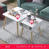 Комбинация журнальных столиков теплого белого цвета 62+58см.