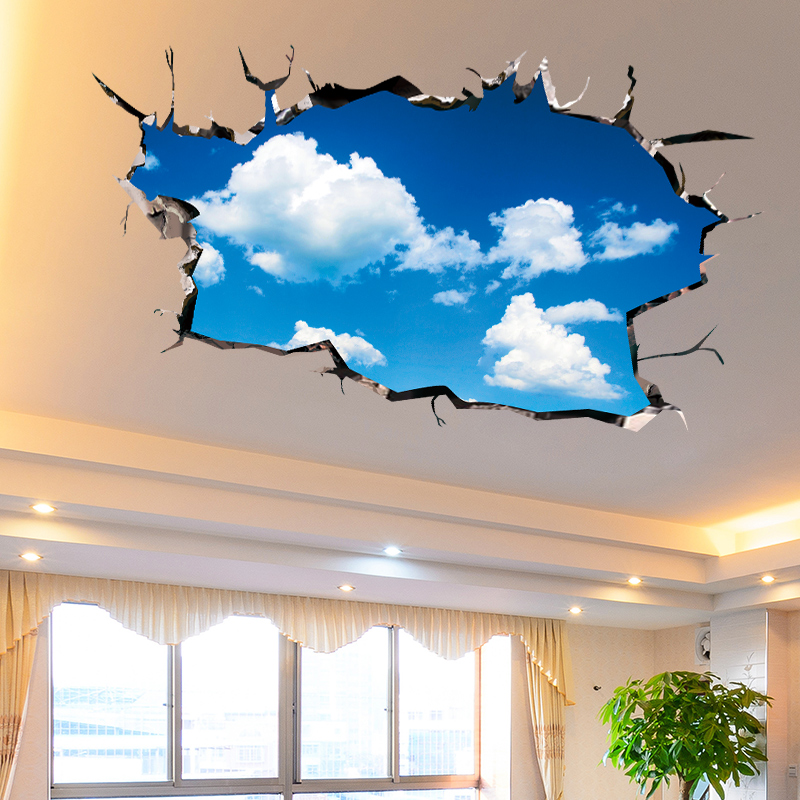 3d Solid Wall Stickler Applique Roof Roof Overhanging Ceiling ceiling Decorative Wallpaper Self-Adhesive Top Cover Ugly Patch