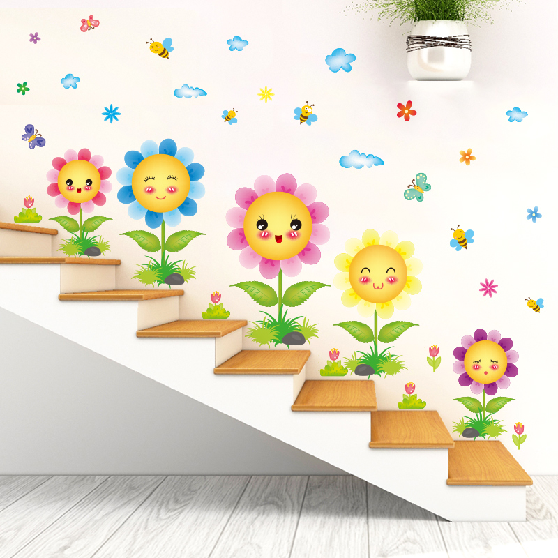 Wall stickers Step Painting Nursery Hallway Stairs Paste Environment Arrangement Material Wall Trim Skirting of Self-adhesive