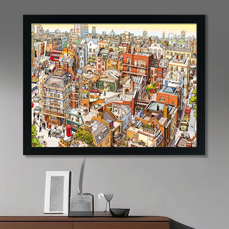 700X500Mm Puzzle Frame Aluminum Alloy Wide-Edge Flat Puzzle Photo Frame 2000 Pieces Framed 1000 Pieces 500 Wall-Mounted