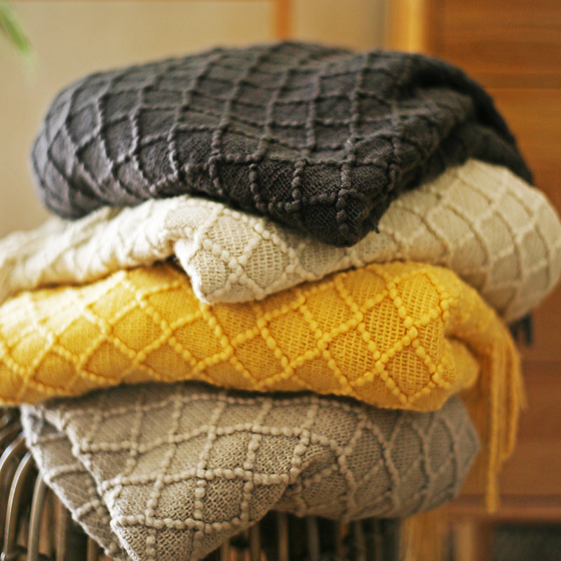 (Seven Jasmine) Sofa Cover Blanket Four Seasons Knit Casual Blanket Streaming Su Blanket Home Office Air Conditioning Afternoon Nap Blanket-Taobao