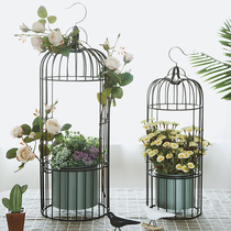 Seven Jasmine Nordic Creative Iron Hanging Flower Pot Bird Cage Home Indoor Outdoor Simulation Flower Plant Green Plant Pot